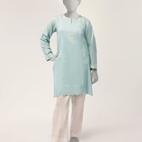 Lawn Turquoise Kurti - J. Junaid Jamshed