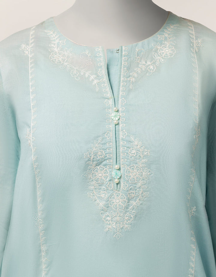 Lawn Turquoise Kurti - J. Junaid Jamshed