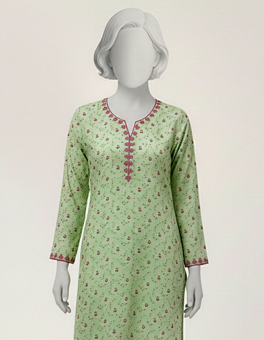 Lawn Green Kurti - J. Junaid Jamshed