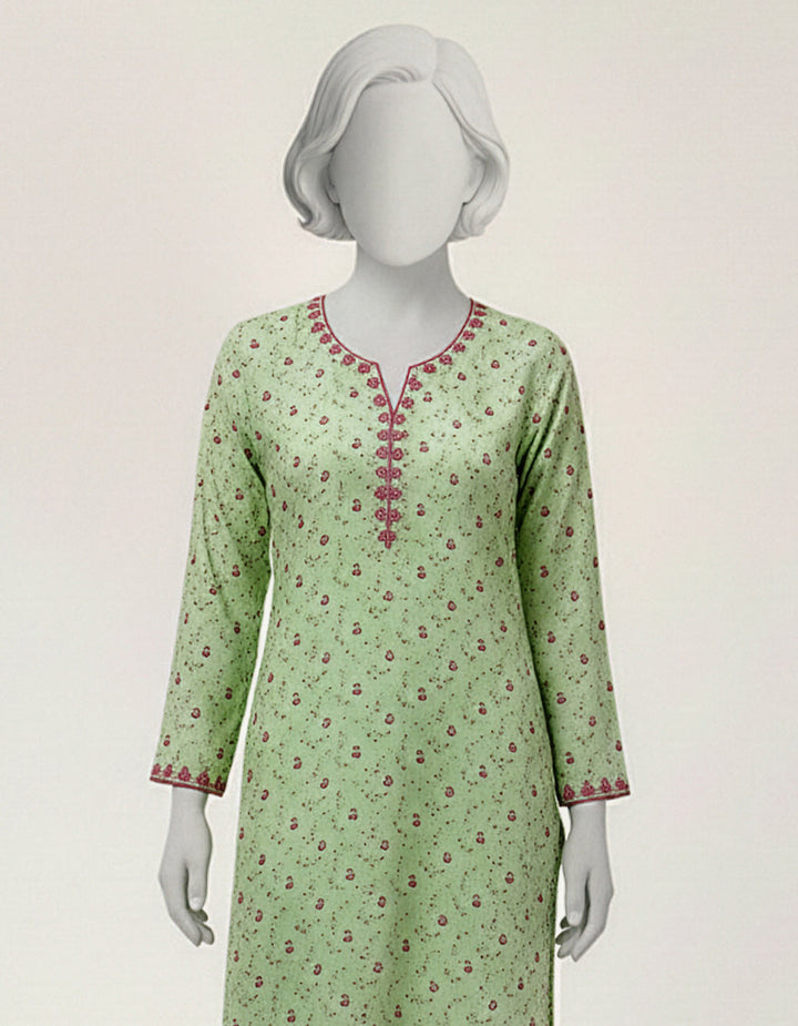 Lawn Green Kurti - J. Junaid Jamshed
