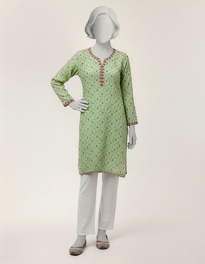 Lawn Green Kurti - J. Junaid Jamshed