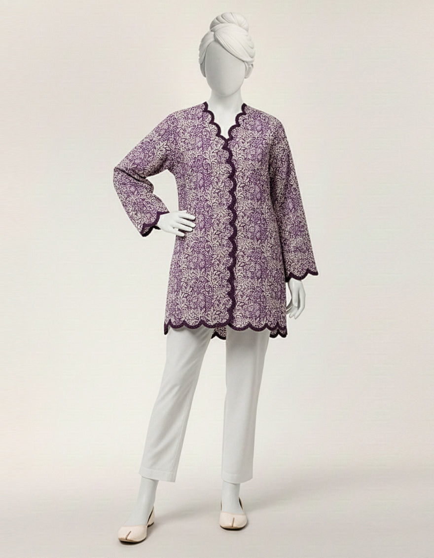 Lawn Purple Kurti - J. Junaid Jamshed