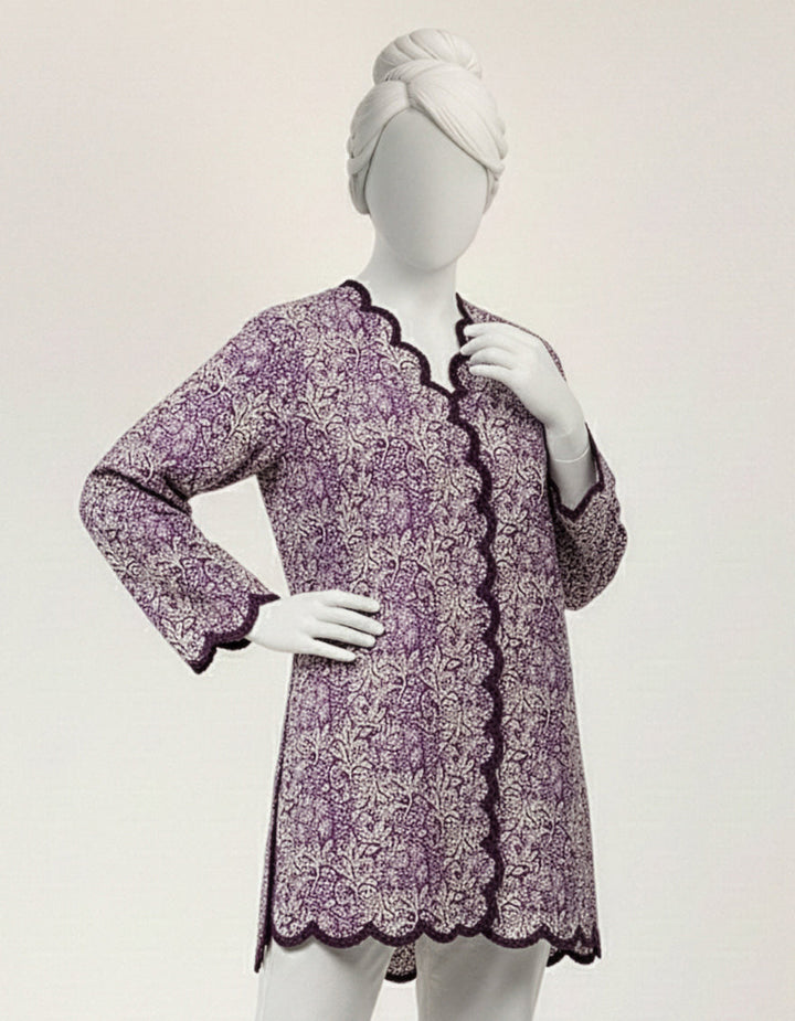 Lawn Purple Kurti - J. Junaid Jamshed