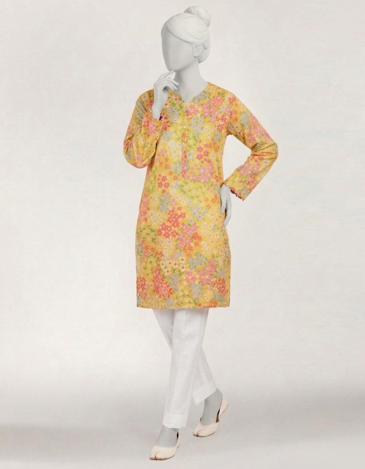 Lawn Yellow Kurti - J. Junaid Jamshed