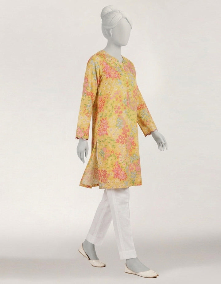 Lawn Yellow Kurti - J. Junaid Jamshed