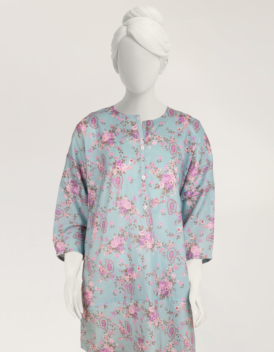 Lawn Blue Kurti - J. Junaid Jamshed