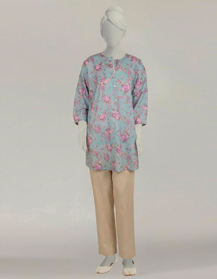 Lawn Blue Kurti - J. Junaid Jamshed