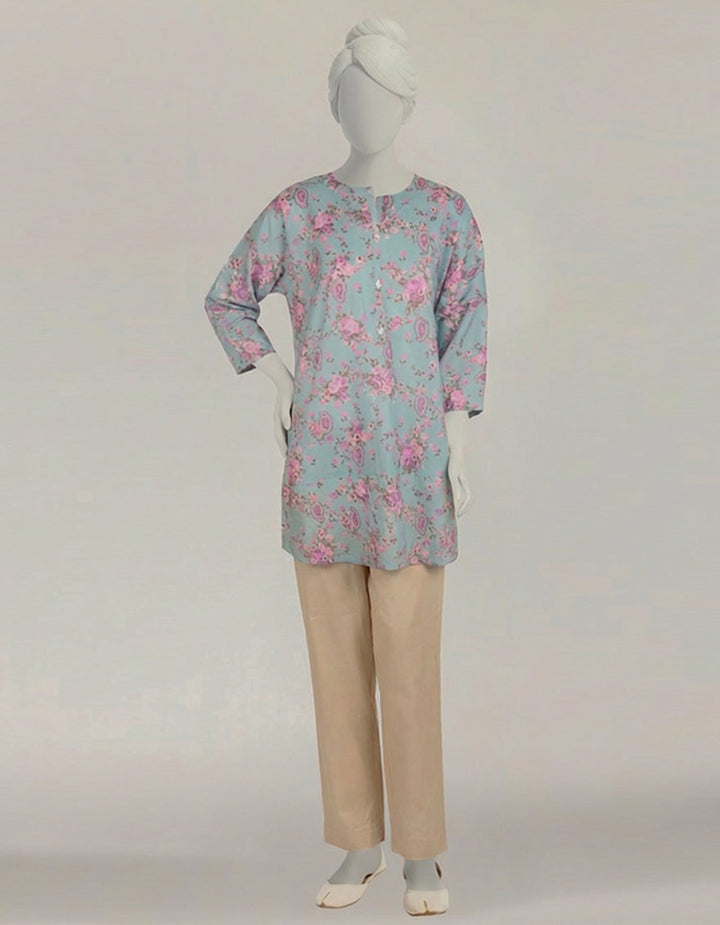 Lawn Blue Kurti - J. Junaid Jamshed