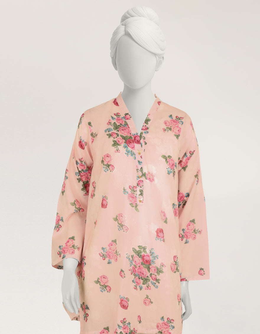 Lawn Pink Kurti - J. Junaid Jamshed