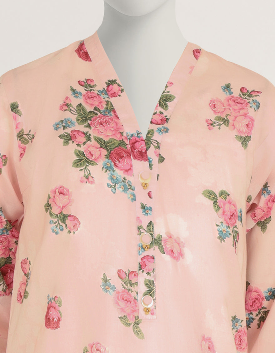 Lawn Pink Kurti - J. Junaid Jamshed