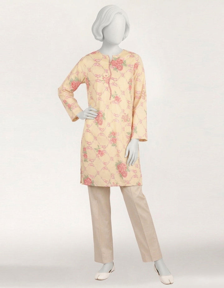 Lawn Cream Kurti - J. Junaid Jamshed