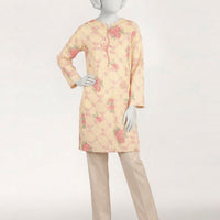 Lawn Cream Kurti - J. Junaid Jamshed