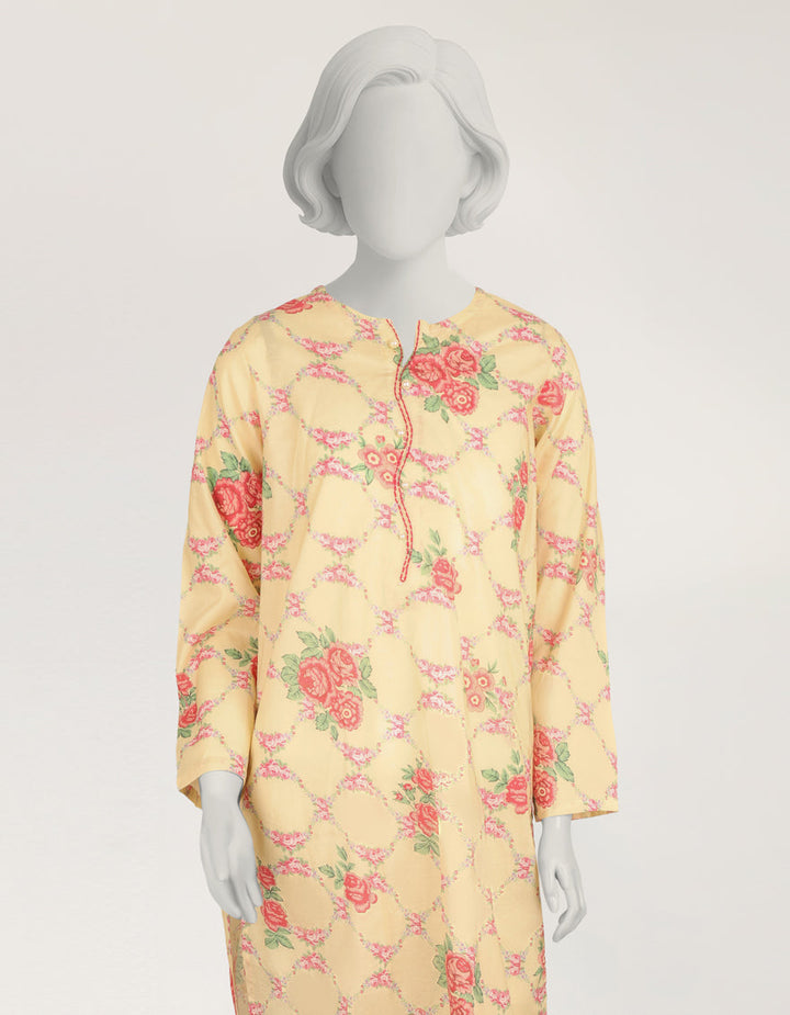 Lawn Cream Kurti - J. Junaid Jamshed