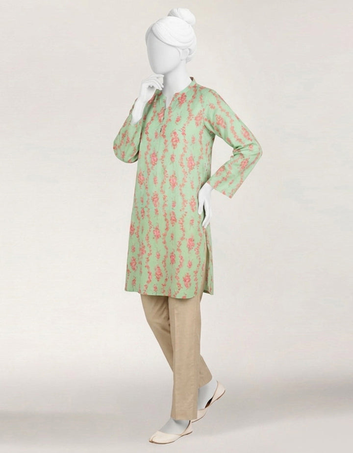 Lawn Green Kurti - J. Junaid Jamshed