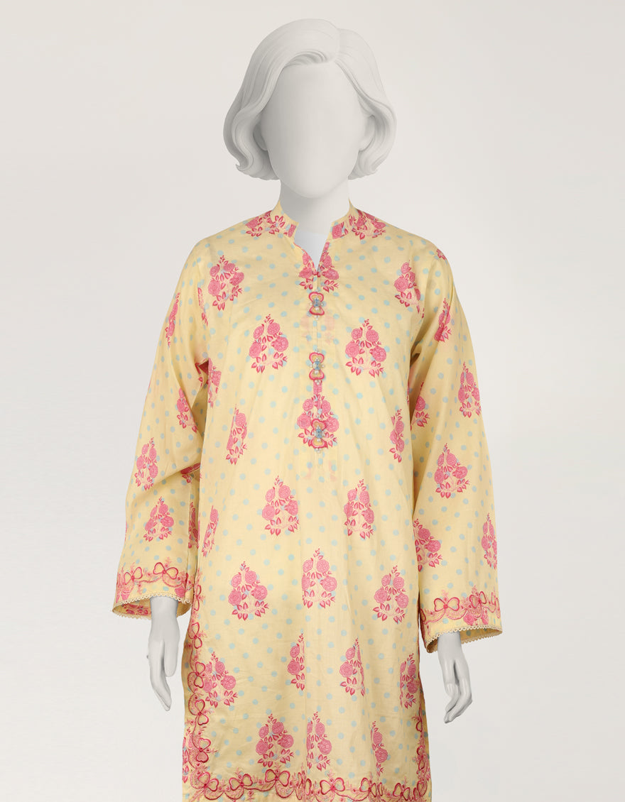 Lawn Yellow Kurti - J. Junaid Jamshed