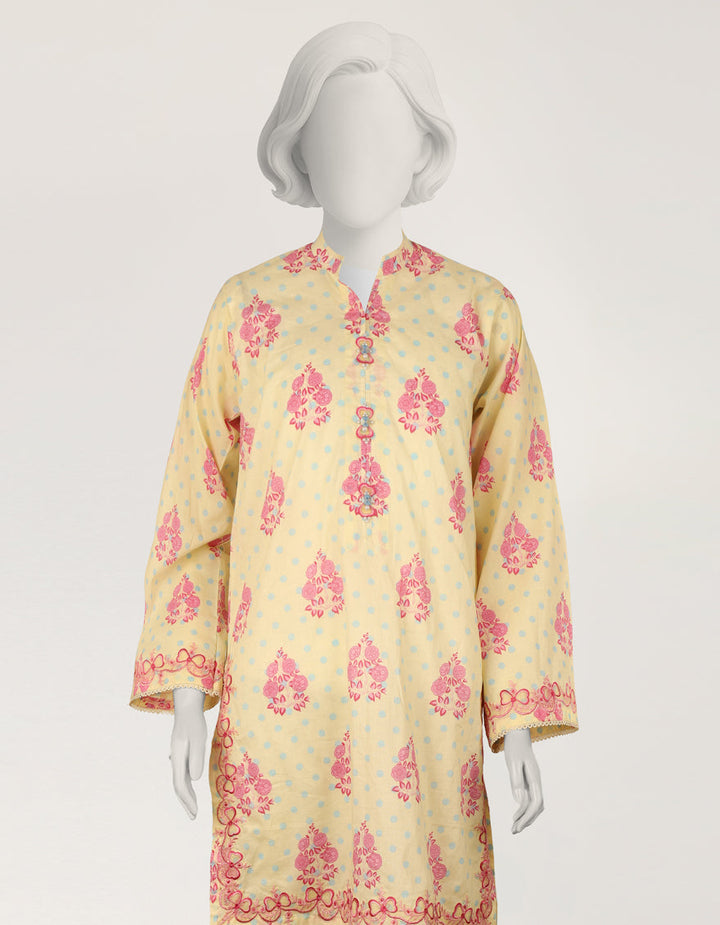 Lawn Yellow Kurti - J. Junaid Jamshed