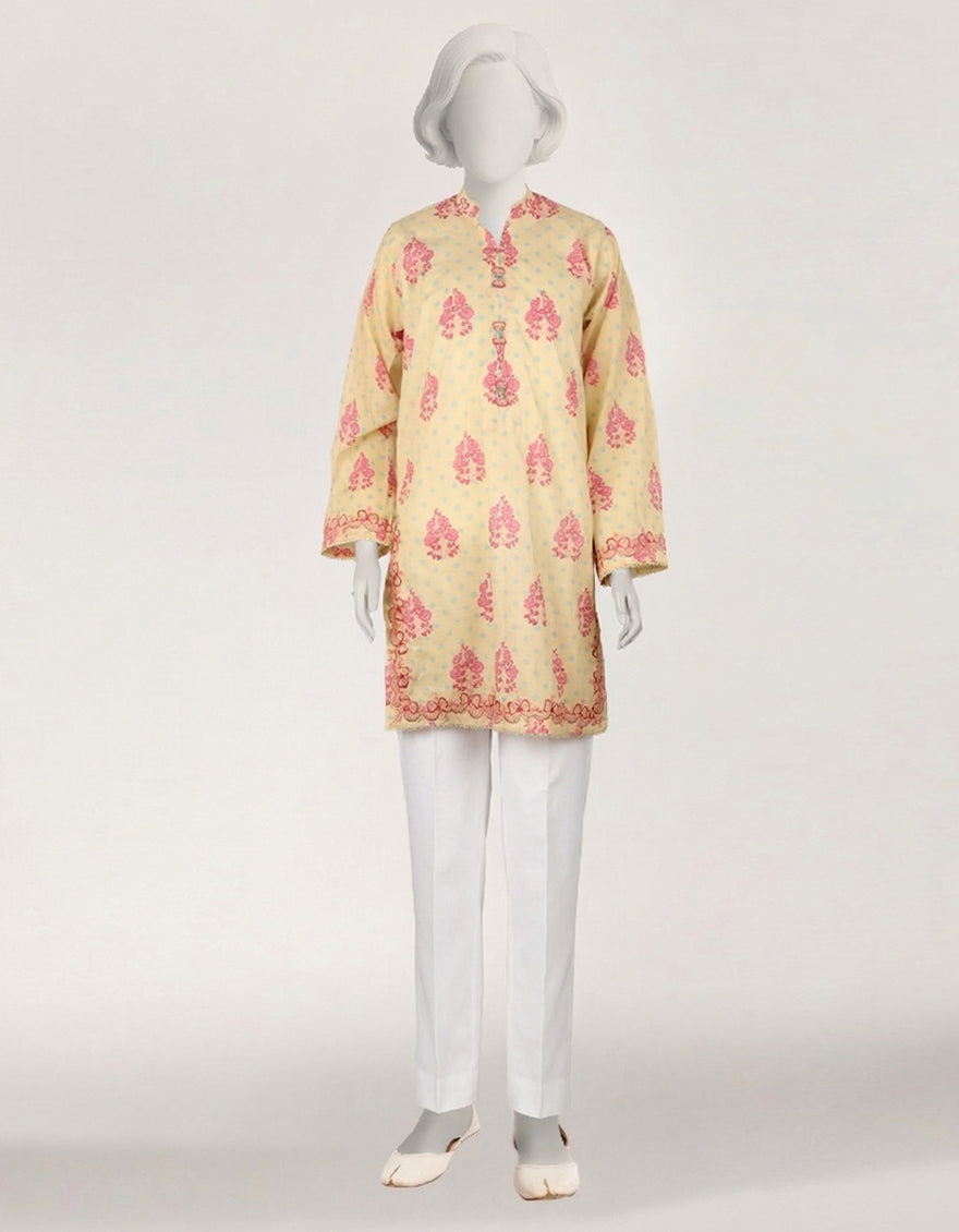 Lawn Yellow Kurti - J. Junaid Jamshed