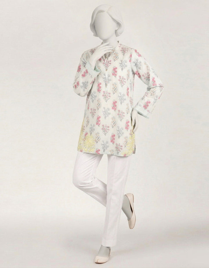 Lawn Green Kurti - J. Junaid Jamshed