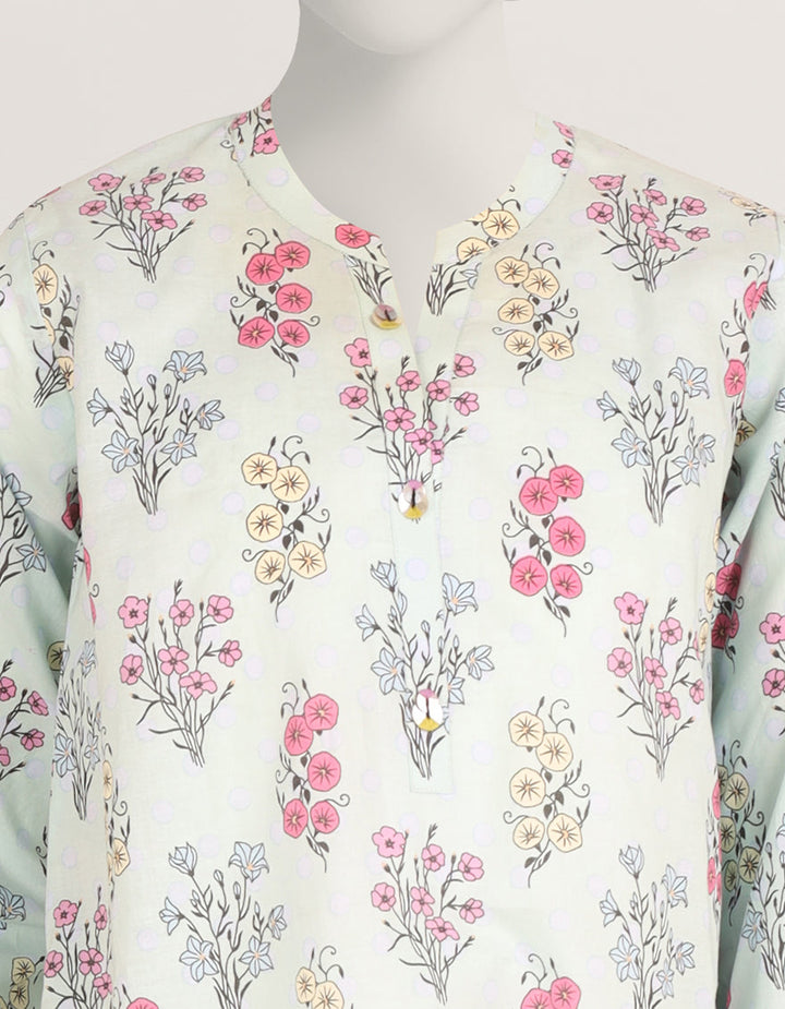 Lawn Green Kurti - J. Junaid Jamshed