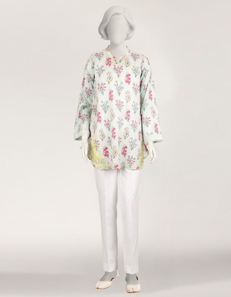 Lawn Green Kurti - J. Junaid Jamshed