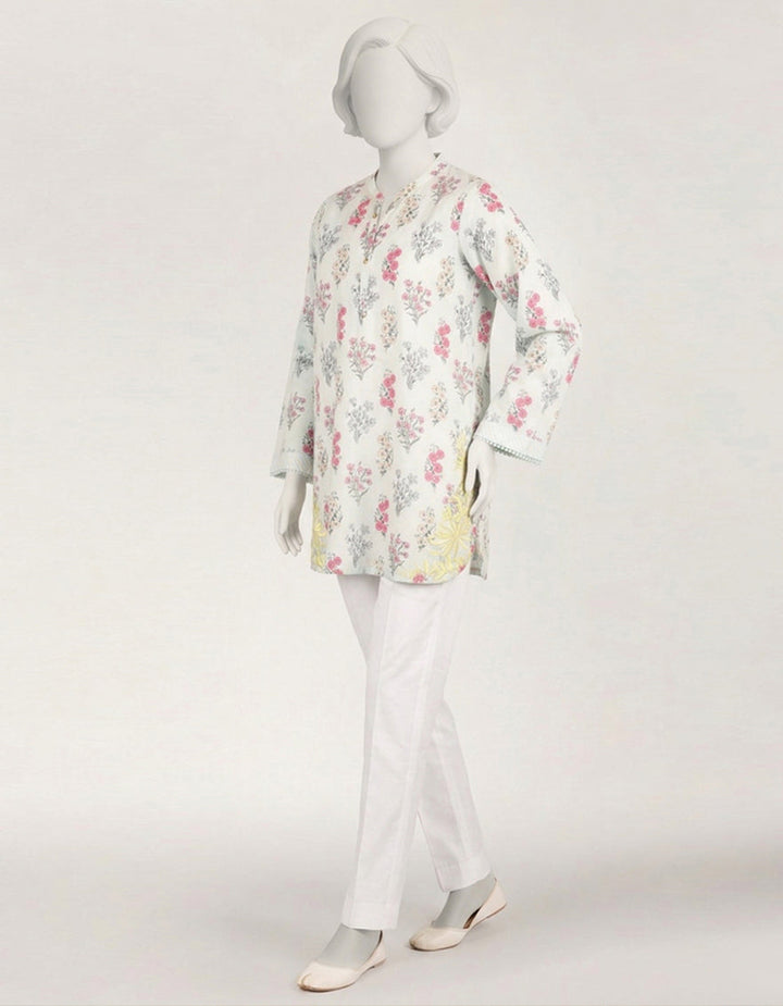 Lawn Green Kurti - J. Junaid Jamshed