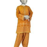 Lawn Mustard Stitched Suit - J. Junaid Jamshed