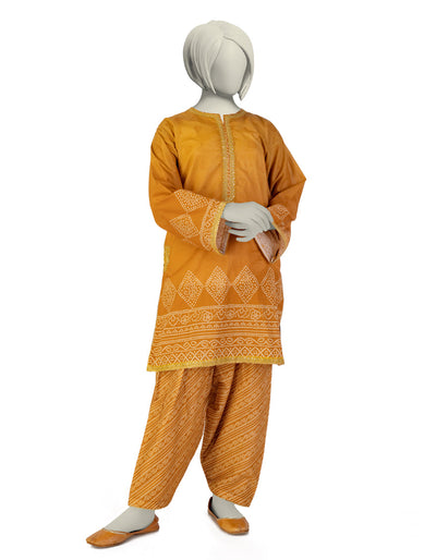 Lawn Mustard Stitched Suit - J. Junaid Jamshed