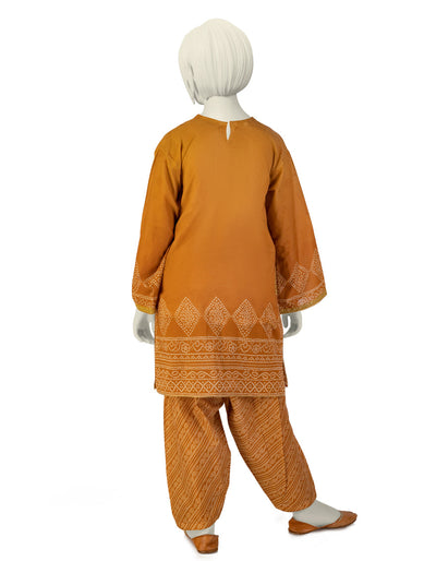 Lawn Mustard Stitched Suit - J. Junaid Jamshed