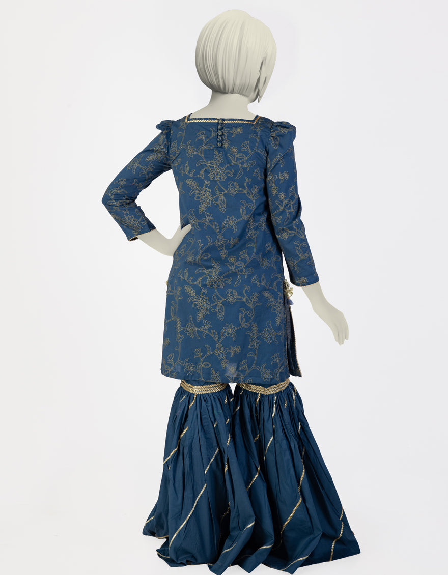 Lawn Blue Stitched Suit - J. Junaid Jamshed