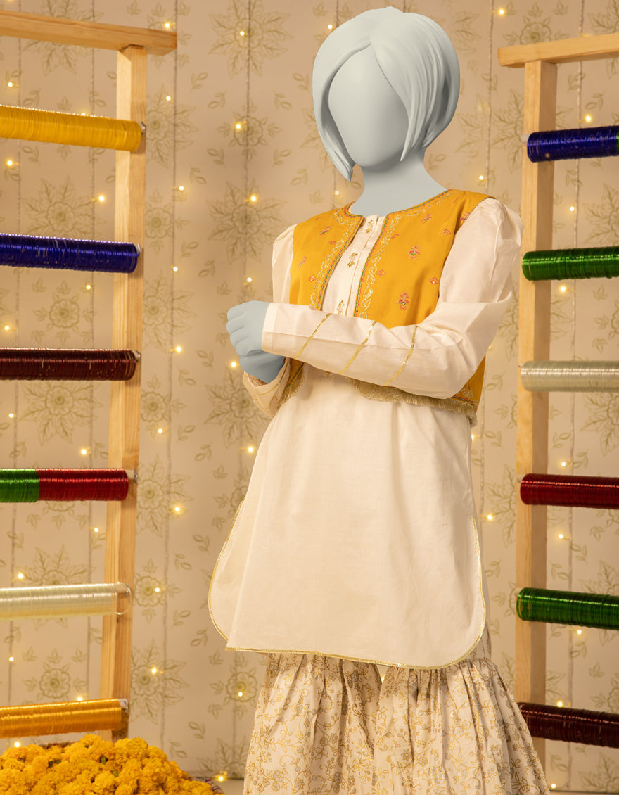Lawn White Stitched Suit - J. Junaid Jamshed