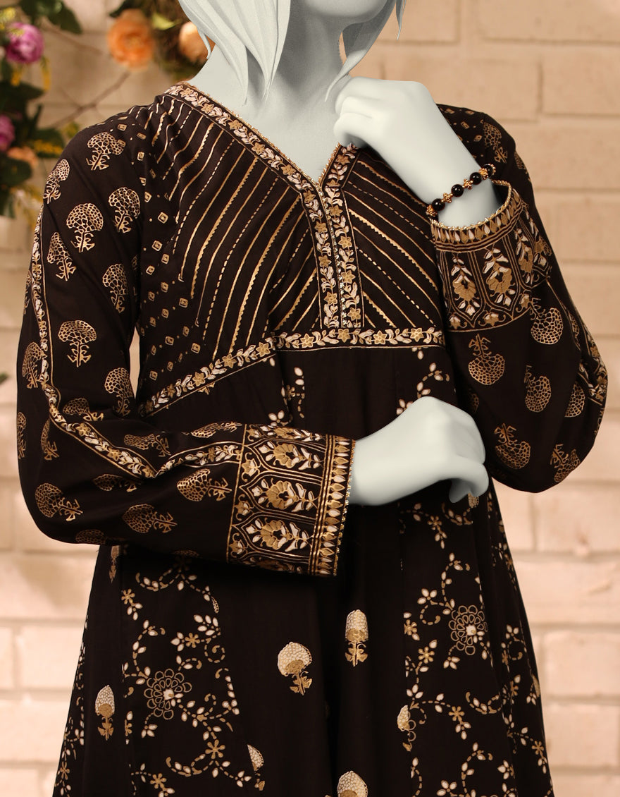 Lawn Black Stitched Suit - J. Junaid Jamshed
