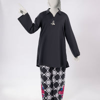 Lawn Black Stitched Suit - J. Junaid Jamshed