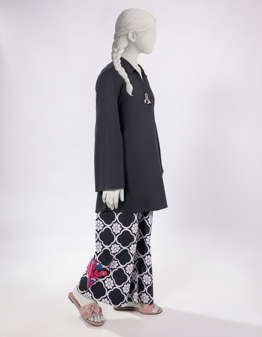 Lawn Black Stitched Suit - J. Junaid Jamshed