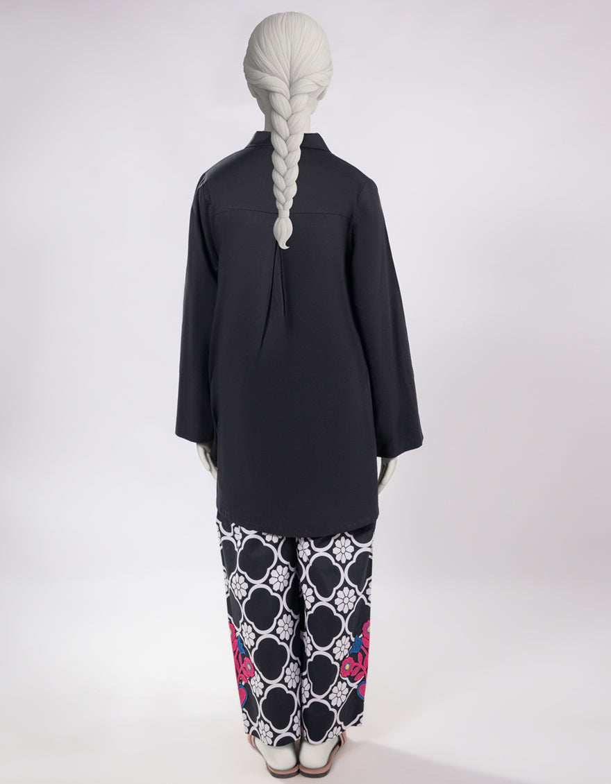 Lawn Black Stitched Suit - J. Junaid Jamshed