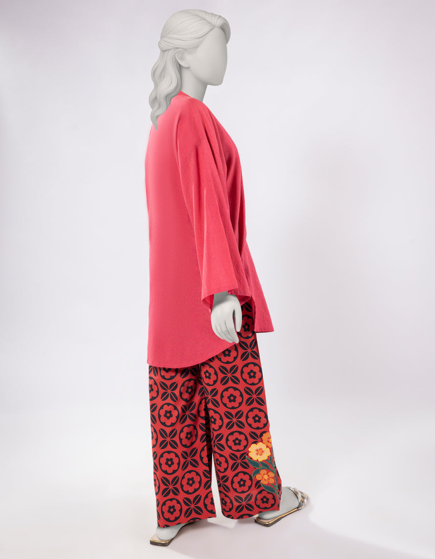 Lawn Red Stitched Suit - J. Junaid Jamshed