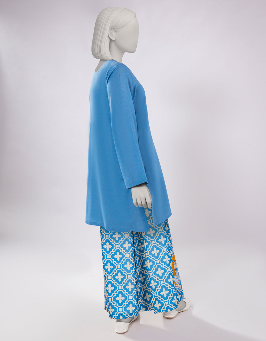 Lawn Blue Stitched Suit - J. Junaid Jamshed