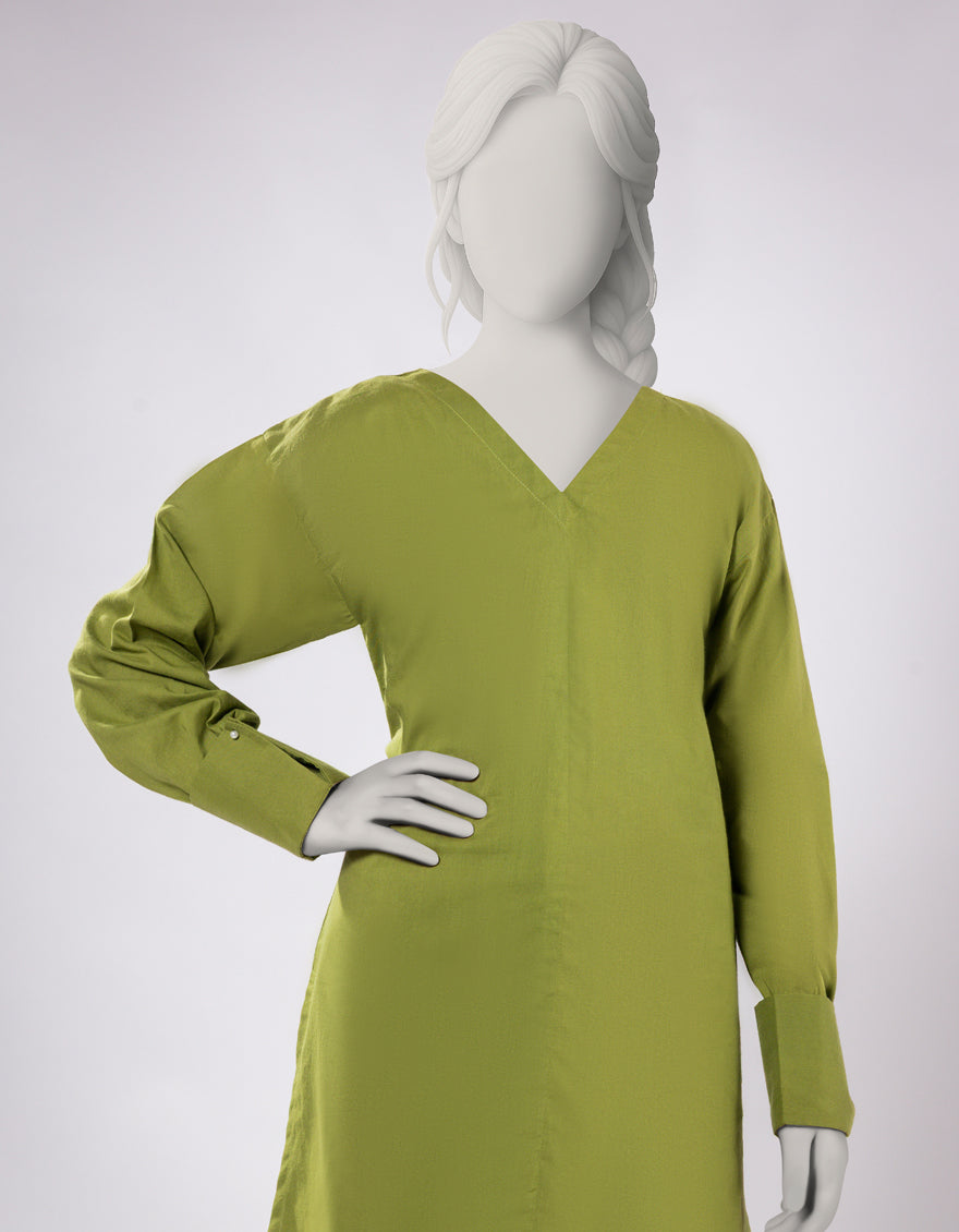 Lawn Green Stitched Suit - J. Junaid Jamshed