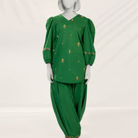Khaddar Green Stitched Suit - J. Junaid Jamshed