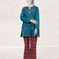 Khaddar Blue Stitched Suit - J. Junaid Jamshed