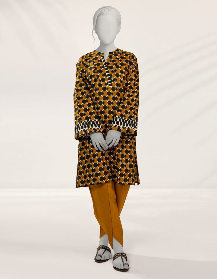 Lawn Mustard Stitched Suit - J. Junaid Jamshed