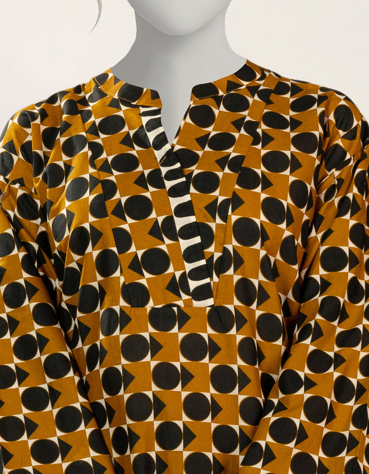 Lawn Mustard Stitched Suit - J. Junaid Jamshed