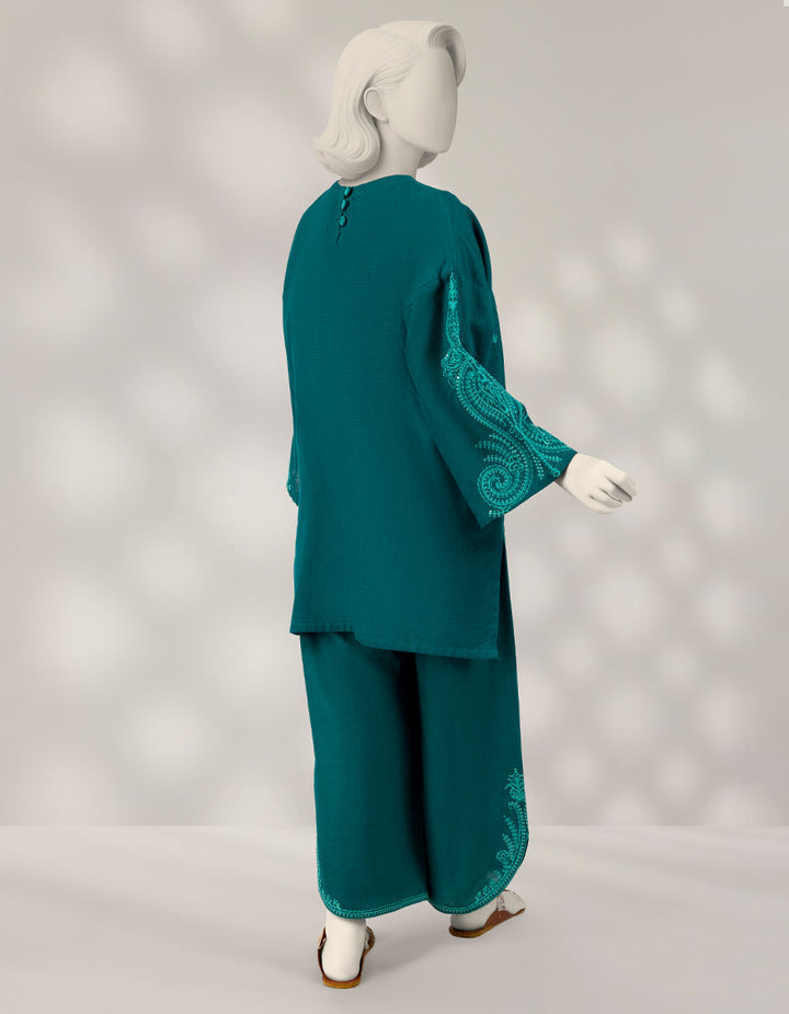 Khaddar Teal Stitched Suit - J. Junaid Jamshed