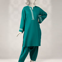 Cambric Green Stitched Suit - J. Junaid Jamshed