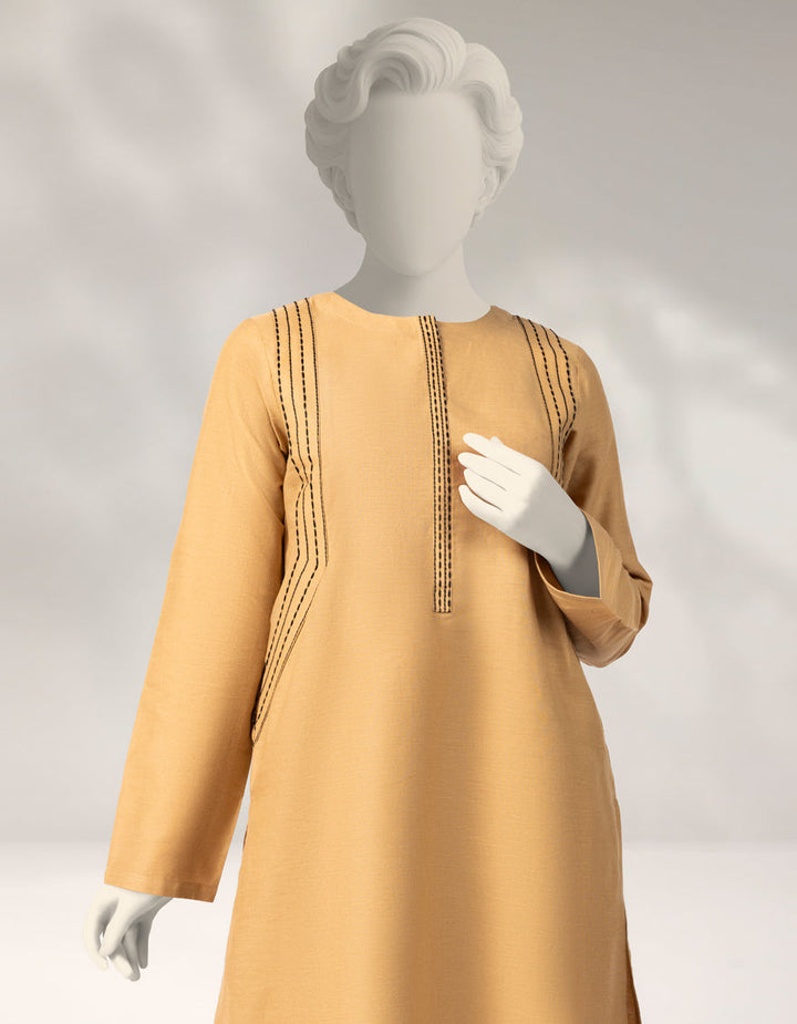 Cambric Beige Stitched Suit - J. Junaid Jamshed