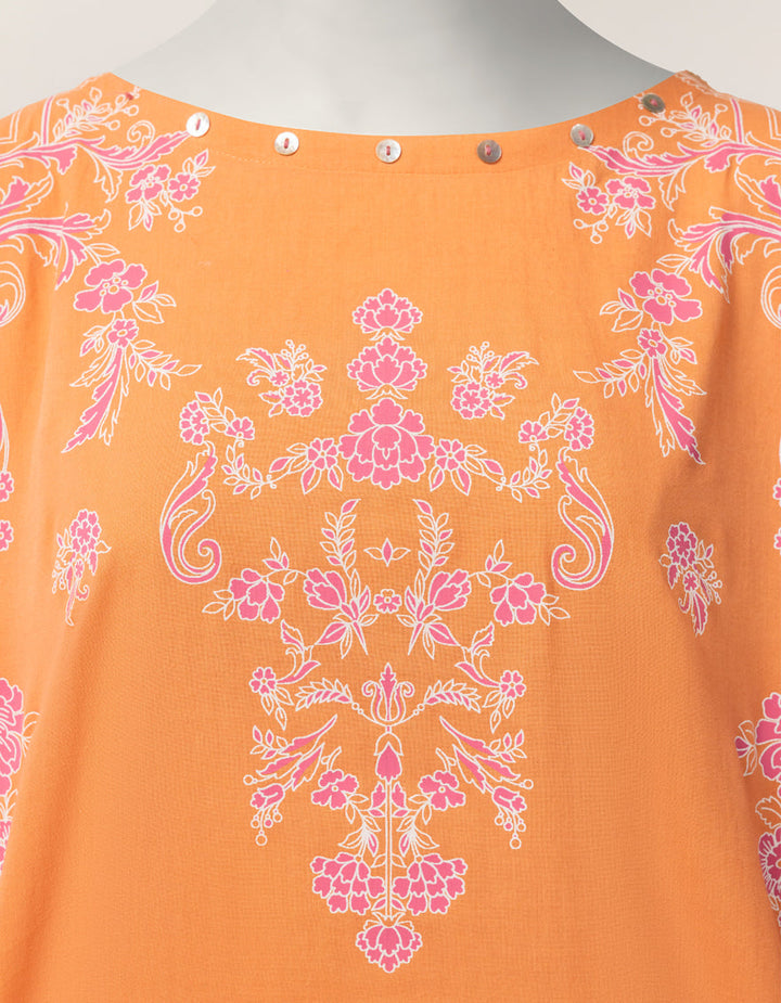 Lawn Orange Stitched Suit - J. Junaid Jamshed