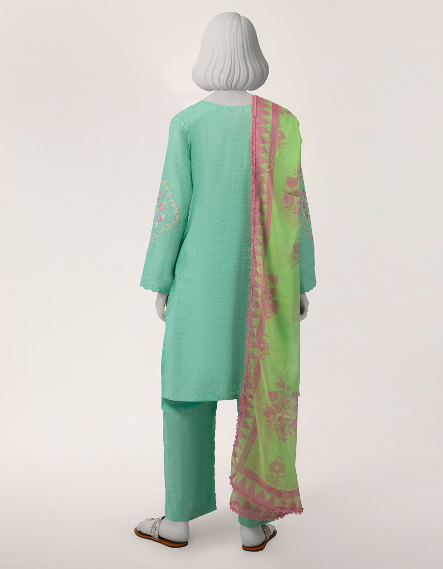 Green Stitched Suit - J. Junaid Jamshed