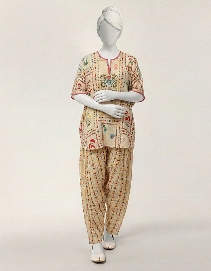 Off White Stitched Suit - J. Junaid Jamshed