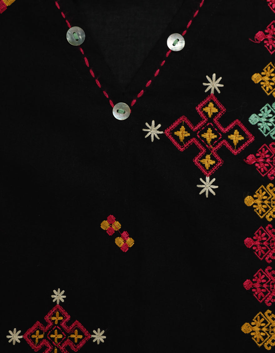 Lawn Black Stitched Suit - J. Junaid Jamshed