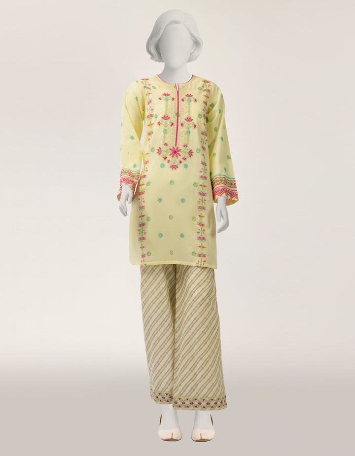 Lawn Yellow Stitched Suit - J. Junaid Jamshed