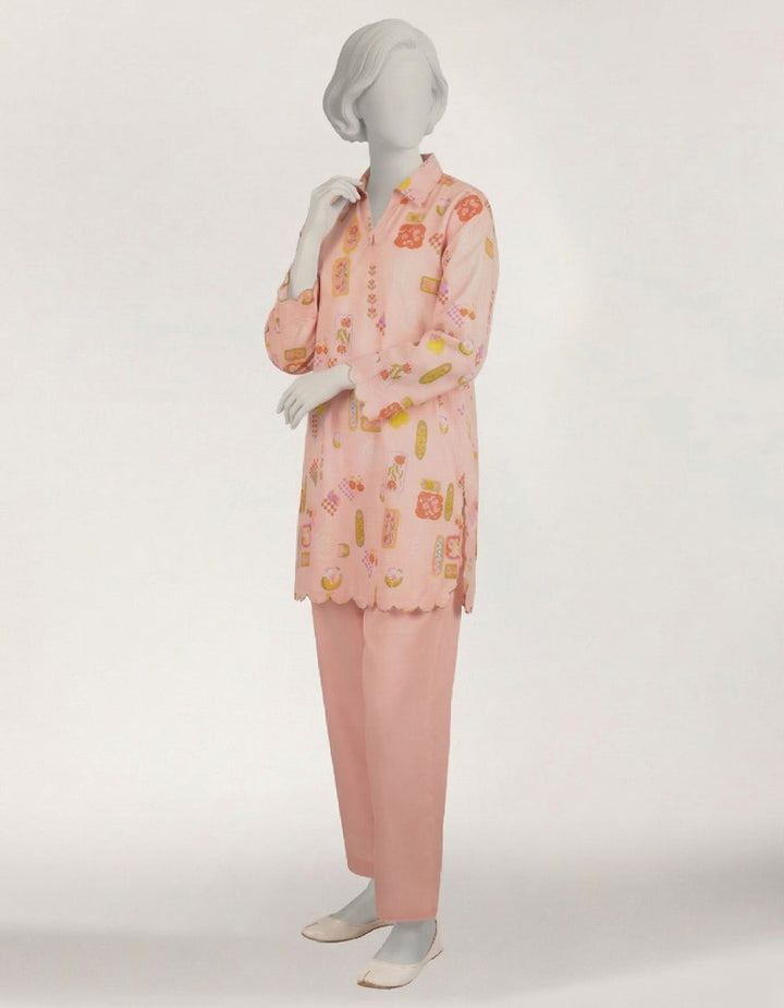 Lawn Pink Stitched Suit - J. Junaid Jamshed